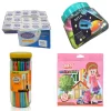 Pack Of 4 Pcs Set - 48 Pcs My Pencil Jar - 45 Pcs Kidco Erasers -24 Pcs Oro Colour Pencils - 36 Pcs Kita Sharpeners