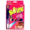 Pack Of 6 Non-Toxic Water Based Blow Pen Set With Stencils For Kids Diy Painting - Image 2
