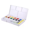 Superior 12 Colors Solid Watercolor Transparent Paints With 1 Painting Brush With Palette And Sponge In Box Set - Image 2