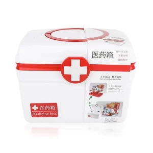 First Aid Emergency Medical Medicine Plastic Box With Tray – Small (8.46 Inches) And Large (10.75 Inches)