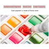 Superior 36 Colors Solid Watercolor Transparent Paints With Two Painting Brushes With Palette And Sponge In Box Set - Image 3
