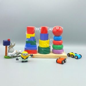 Montessori Colourful Three Column Tower – Stacking Blocks