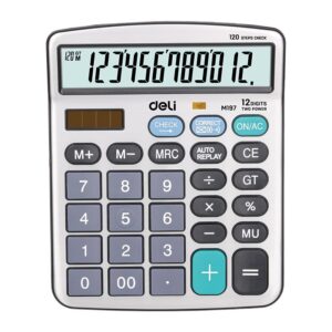 Deli Core Series EM19710 Metal Surface 12-Digits Desktop Calculator