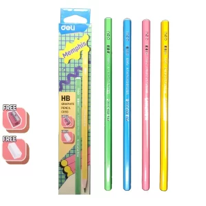 Deli Memphis HB Graphite Pencils C093 with Eraser and Sharpener