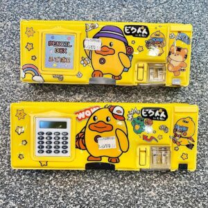 Kawaii Cartoon Sanrioed Kuromi Cinnamoroll My Melody Double-sided peeling magnet double-layer Pencil Box With Calculator