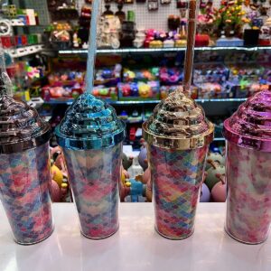 Straw Glass Different Color Able 350ML