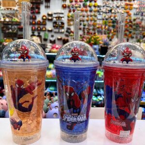 Straw Glass Spiderman Character With Lighting