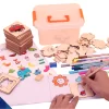 Kids Wooden Stencils Drawing Kit [PD][1Set]
