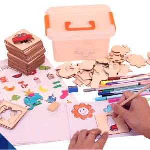 Kids Wooden Stencils Drawing Kit [PD][1Set]