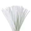 Pack Of 100 - White Pipe Cleaner Velvet Sticks